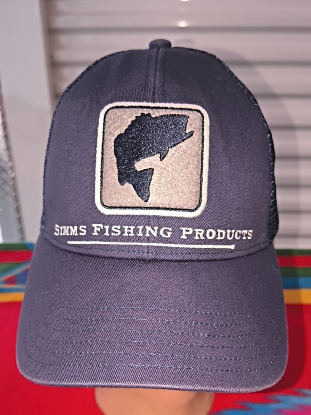 Simms Fishing Products Embroidered Logo Trucker Snapback Hat Cap OSFA